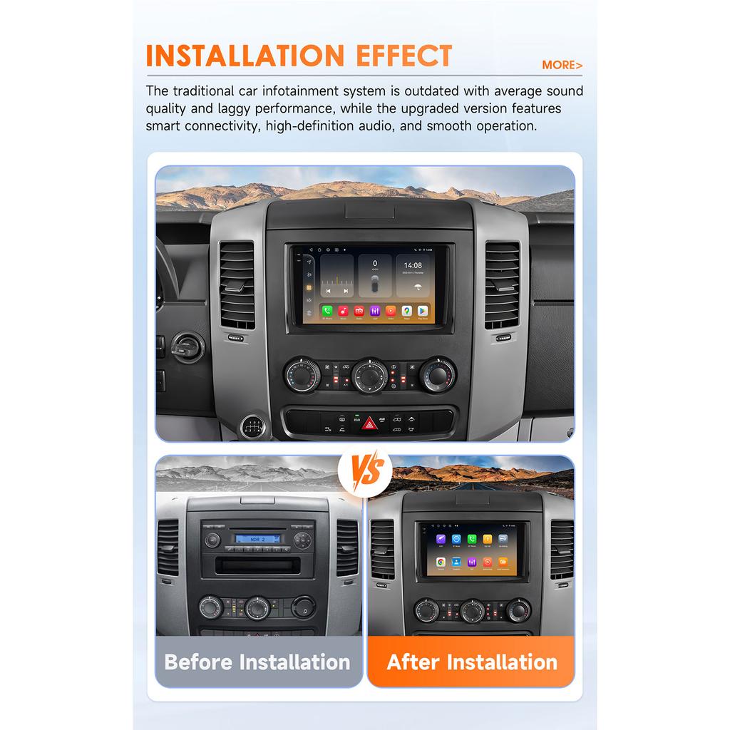 Hizpo Snapdragon 4G Carplay Android Car Radio for Volkswagen Crafter 2006 -2016 Benz Sprinter GPS Multimedia Player Intelligent Screen Stereo Audio