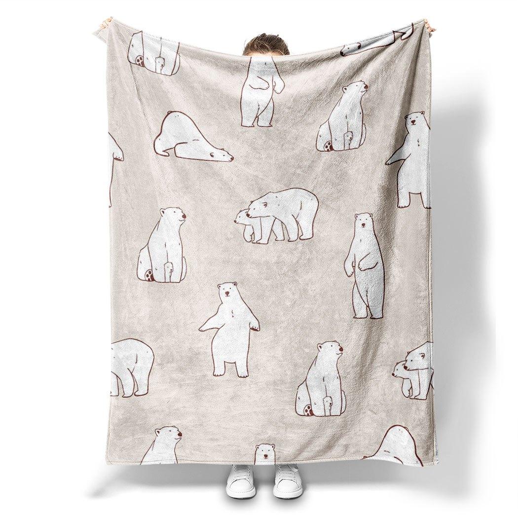 

Polar Bear Flannel Throw Blanket – Cute Animal Design, Soft Cozy Fleece for Home, Office, Sofa & Car – All-Season Use 130x150cm51x59in