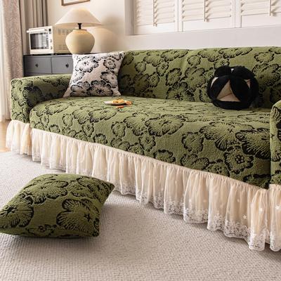 New Skirt Style Sofa Cover All Inclusive Universal Cover Autumn and Winter Plush Sofa Cover Anti Cat Scratch Protective Cover