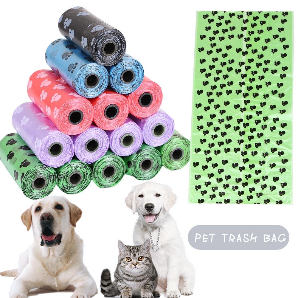 Degradable Poo Refills Scooper Home Supply Plastic 5Rolls/75Pcs Pet Dog Waste Poop Bags Pick