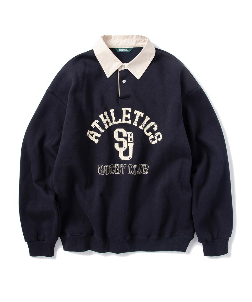 SUPERSUB Rugby Club Collared Sweatshirt - Navy