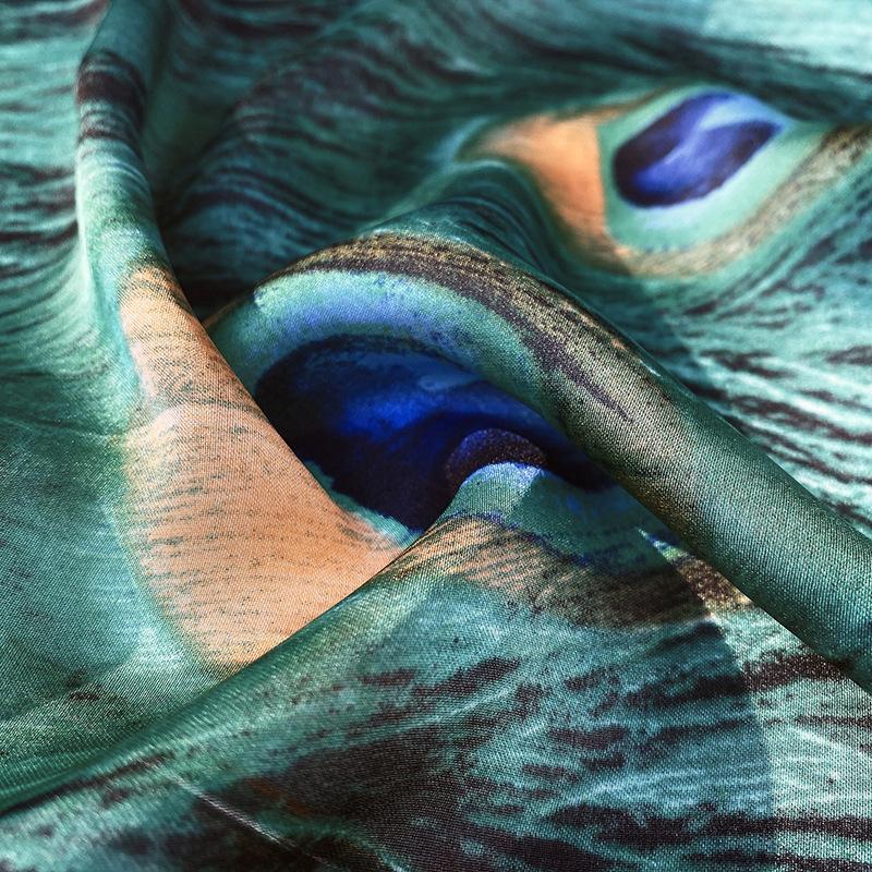 Women  Scarf Color Pattern Sunscreen Shawl Simple Satin Mid-length Silky Scarf