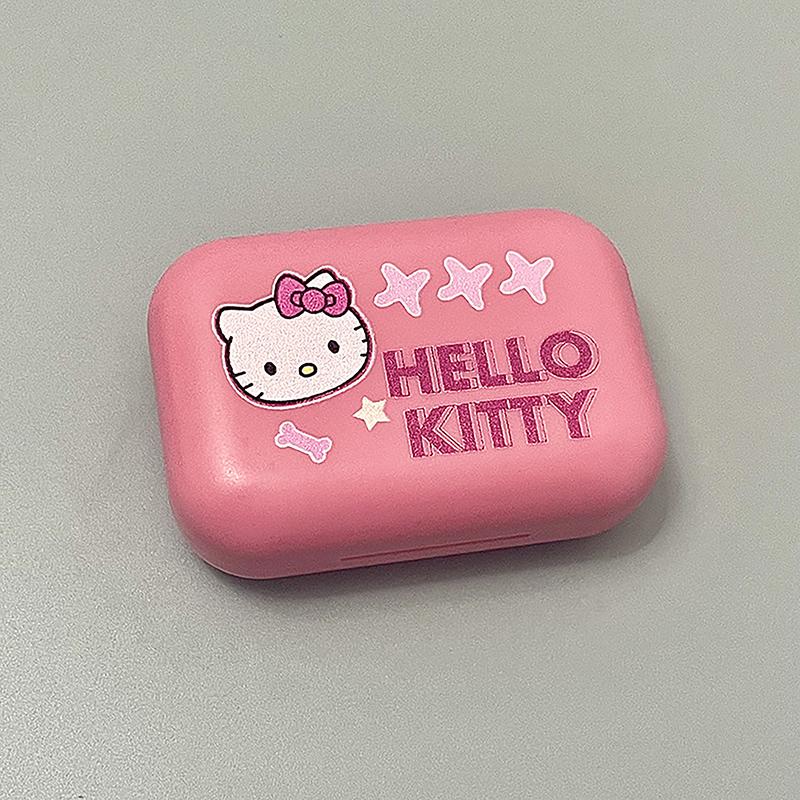 Contact Lenses Case Hello Kitty Cute Portable Travel Easy Carry Storage Container Kawaii Eye Accessorie Box