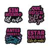 Funny Spanish Quote Enamel Pins SIN Miedo Antes Muerta Que Sencilla Estar Soltera Brooches Lapel Badge Jewelry Gifts For Friends