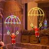 LED Santa Parachute String Lights - Indoor/Outdoor Christmas Decorations