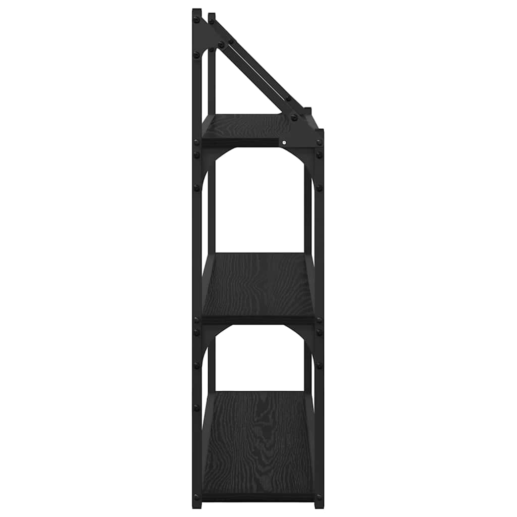 Wall Shelf in Black Oak Look 60 x 21 x 78.5 cm Engineered Wood