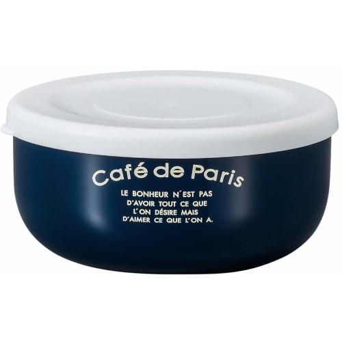 Masakazu Caf? De Paris Round Small Bowl, 300ml, Navy Blue, Made In Japan, Antibacterial Lunch Box, 48-79269-8