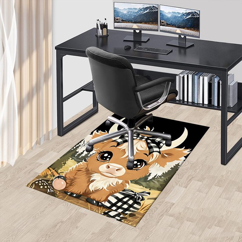 Charming Buffalo Chair Mat Office Carpet with Plaid Bow Design for Home Decor and Gift Ideas
