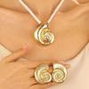 Beach Conch Pendant Necklace For Women Retro Exaggerated Metal Holiday Jewelry