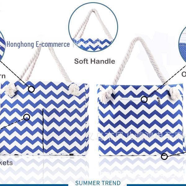 Wasserdichte Strandtasche aus Leinen mit mehreren Taschen: Klassische, vielseitige Damen-Umhängetasche