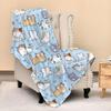 Cartoon animal patterns digital-printed polyester Bedroom velvet flannel soft sofa cover blanket Fleece cover blankets for beds