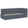 Corner Bed Frame with Mattress and Headboard 2 Pcs Grey Velvet