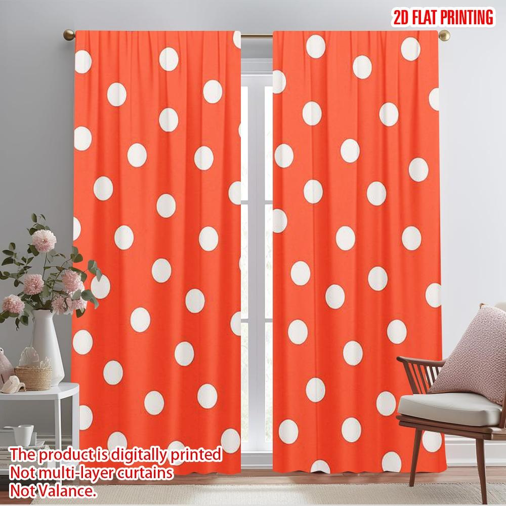 

2 шт., 2D печать на ткани, шторы, рулонные шторы, горошек, полиэстер (без удилища) Декор для дома для спальни, гостиной, 52.50×116.00 CM 2pcs