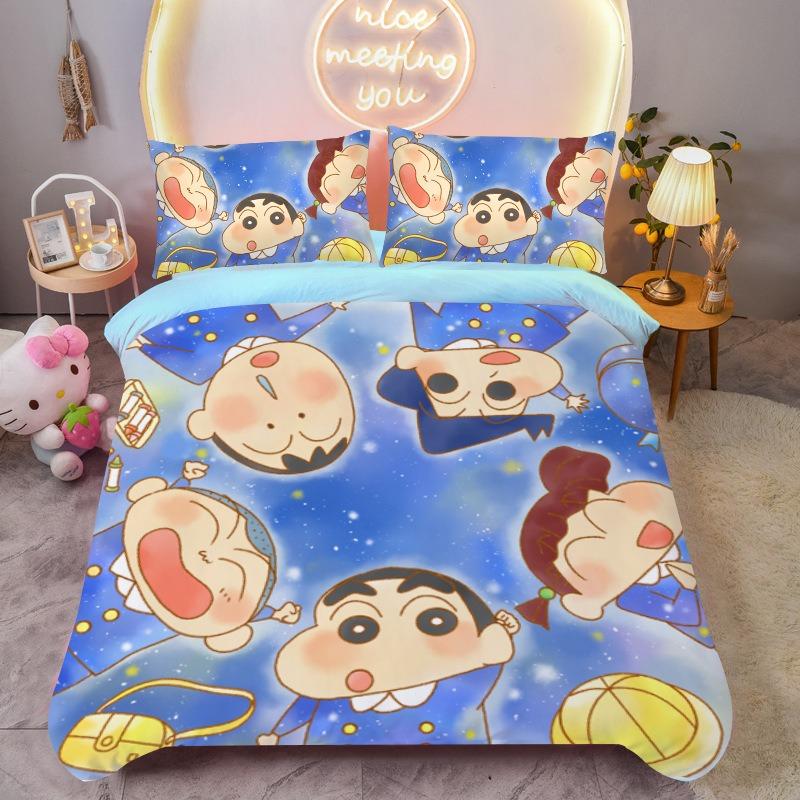 Crayon Small New Cartoon Quilt Cover Pillowcase, Bedding Set Home Kids Boy Bedroom Decoration Single Twin Twin Bed Queen Size