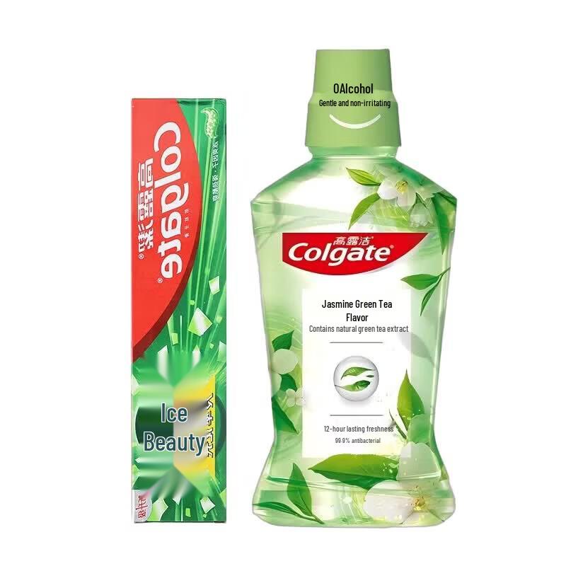Colgate Ice Cool Tea Toothpaste & Jasmine Green Tea Mouthwash Set