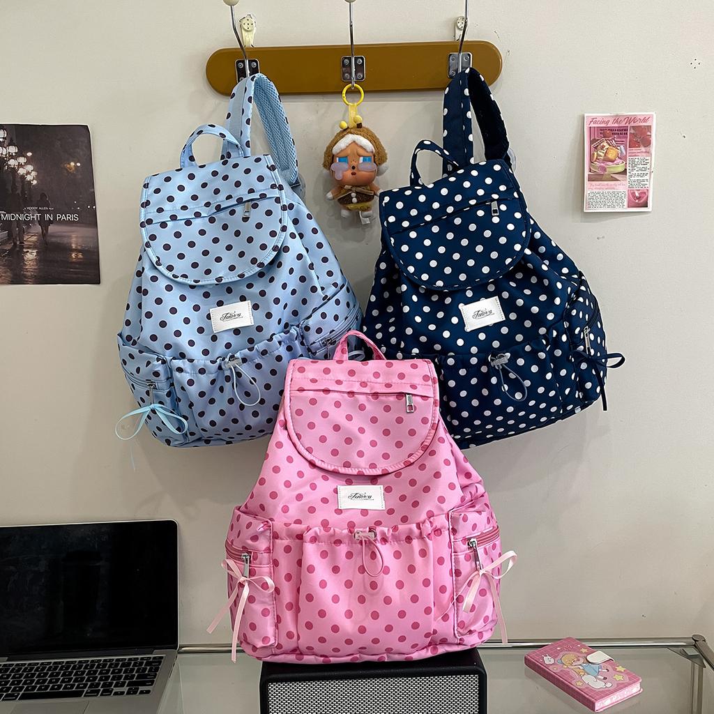 Schoolbag wholesale Korean trend spotted schoolbag large capacity backpack large capacity versatile leisure spring and summer new backpack