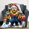 1Pc Christmas Minions Snowscape Blanket Soft Throw Blanket For Home Bedroom Bed Sofa Travel Office Solid Christmas Blanket