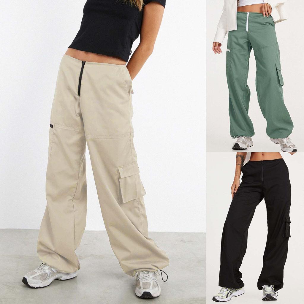 Kaufe (Pants)Women's Work Pants With Multiple Pockets Wide Leg Pants