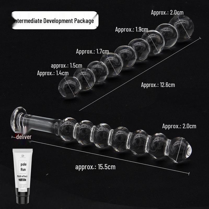 Adult Transparent Crystal Glass Anal Dilator Plug - Wearable Erotic Toy