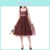 Women Costume Stage Dress Plaid Floral Fake Two Piece For Theatre Performance
