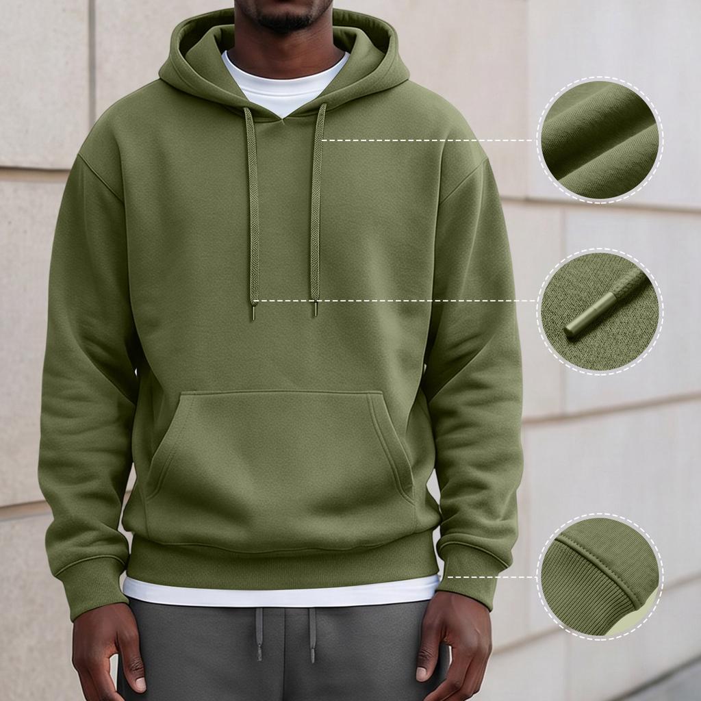 Men's Pullover Hoodie with Color Casual Sweatshirt for Everyday Wear