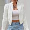 New Autumn and Winter Style Short Zipper Knitted Cardigan Sweater with A Stand-up Collar for Women, Versatile Small Coat