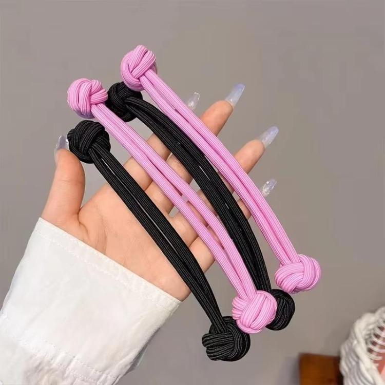 Chinese Knot Hair Braids Rubber Bands Women Girls Hair Tie Hair Rope Hairband High Elastic Double Head Headband Styling Headwear