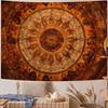 Bohemian Sun Tapestry For Bedroom, Living Room And Dorm, Retro Orange Brown Mandala Wall Hanging, Boho Home Decoration