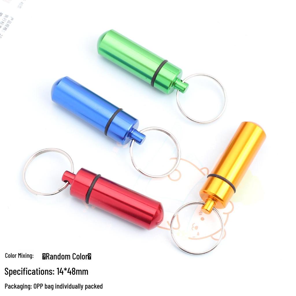 Portable Aluminum Pill Case with Keychain & Sealed Earplugs - Outdoor Survival Gear Pendant