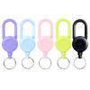 1PCS Candy Color Retractable Keychain Outdoor Anti-theft Easy-to-pull Buckle Wire Rope Reel Elastic Key Ring Retractable Tool