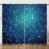 Curtains Gradual Change Smudge Twelve Constellations 3D Digital Printing Blackout Curtain Punching