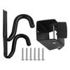 Black Steel Lifter Latch Secure Wheelbarrow Storage System Corrosion-Resistant Finish Protective Hook Pads Secure Weight Holding
