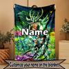 Custom Name Personalized Saint Seiya Print Blanket, Home Decor, Bedroom, Sofa, Camping, Couch, Gifts for Birthday Christmas