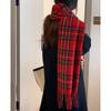 Red Atmosphere Scarf Women Winter New Year Gifts Korean Version of Classic Plaid Student Couple Warm Scarf Tide