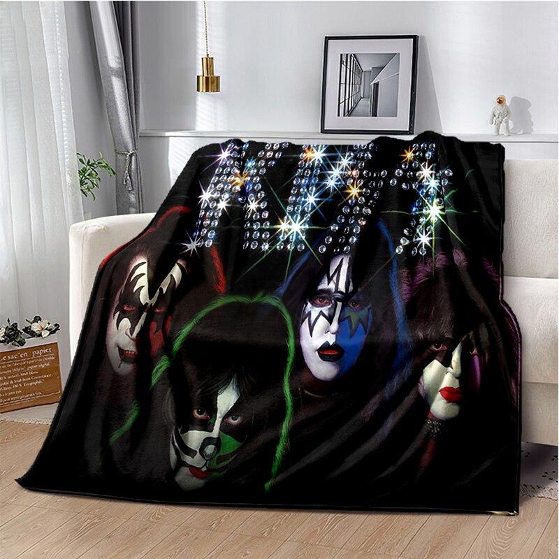 Rockband Kiss Band Decke Mode Flanell Flauschige Fleece Überwurfdecke Kinder und Erwachsene Geschenk Sofa Reise Camping