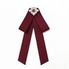 Korean Retro Bow Tie & Pearl Brooch - Women's Uniform Accessory