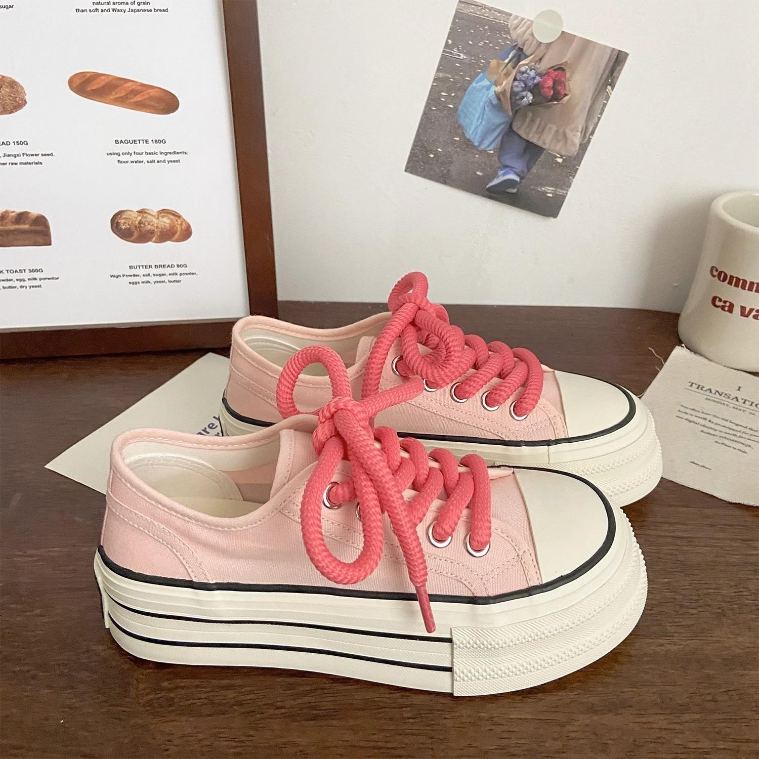 

Кремовые парусиновые туфли на толстой подошве с круглым носком женские тонкие летние i нишевые корейская версия большеголовые маффины студенческие универсальные маленькие белые туфли 40 розовый