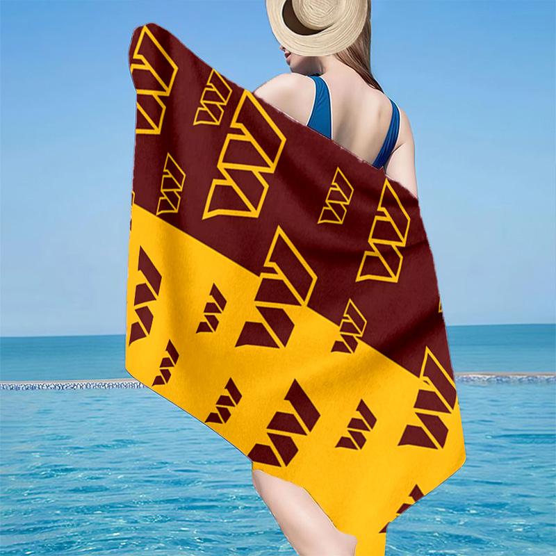Redskins Football Club Design Microfiber Beach Towel, Lightweight And Quick-Dry, for Summer Travel, Beach Essential, Swimming Pool