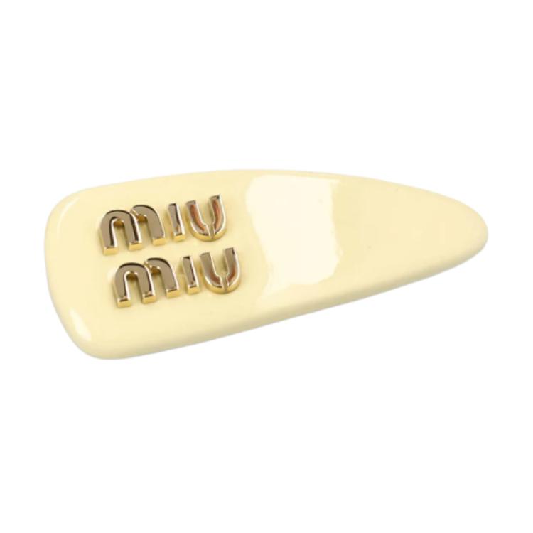 

Miu Miu Logo Design Hair Clip Women accessories Yellow 5IF092069F021M Box