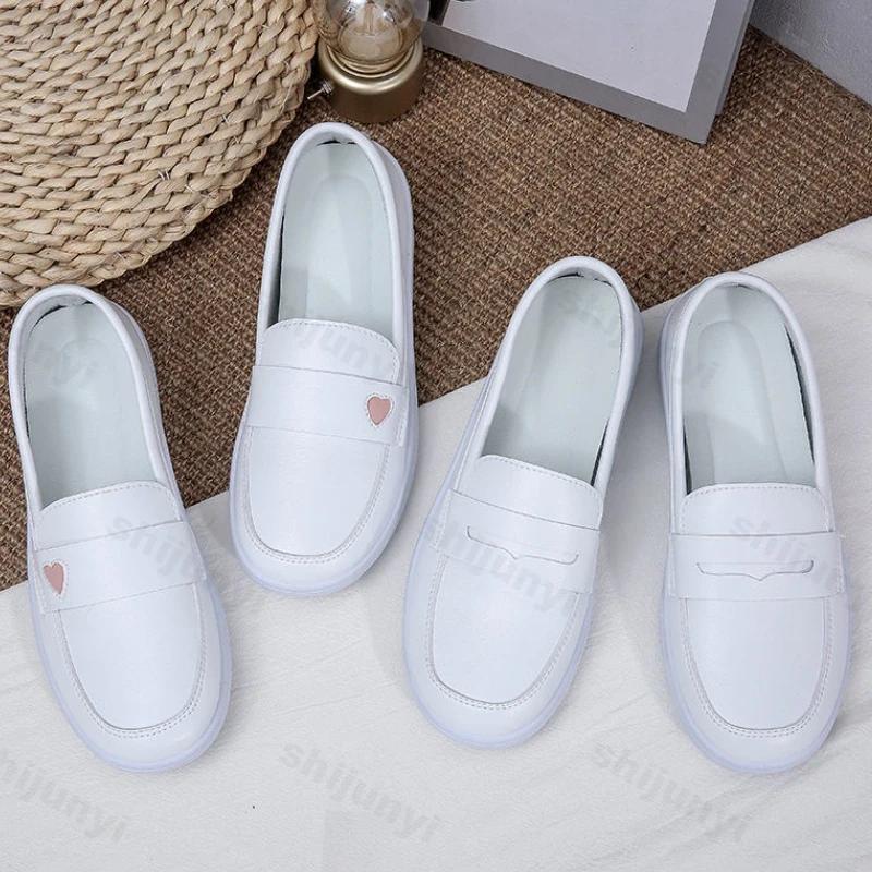 Fashion 2024 New Summer White Nurse Shoes Women Soft Sole Fashion Comfortable Casual Comfortable Non-slip Flat Sports Walking Shoes