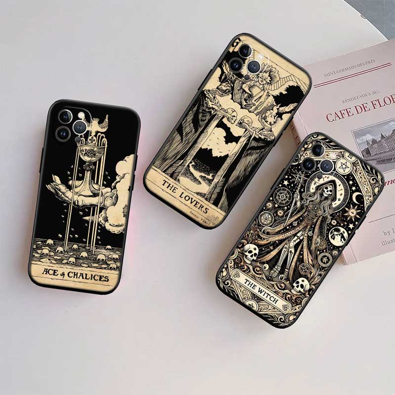 NH48 Witch Divination Tarot Moon Phone Case for OPPO A40 A60 A80 A15 A16 A16K A12 A17 A17K A54 A54S A53 A53S A55 A56 A57 A98 F23