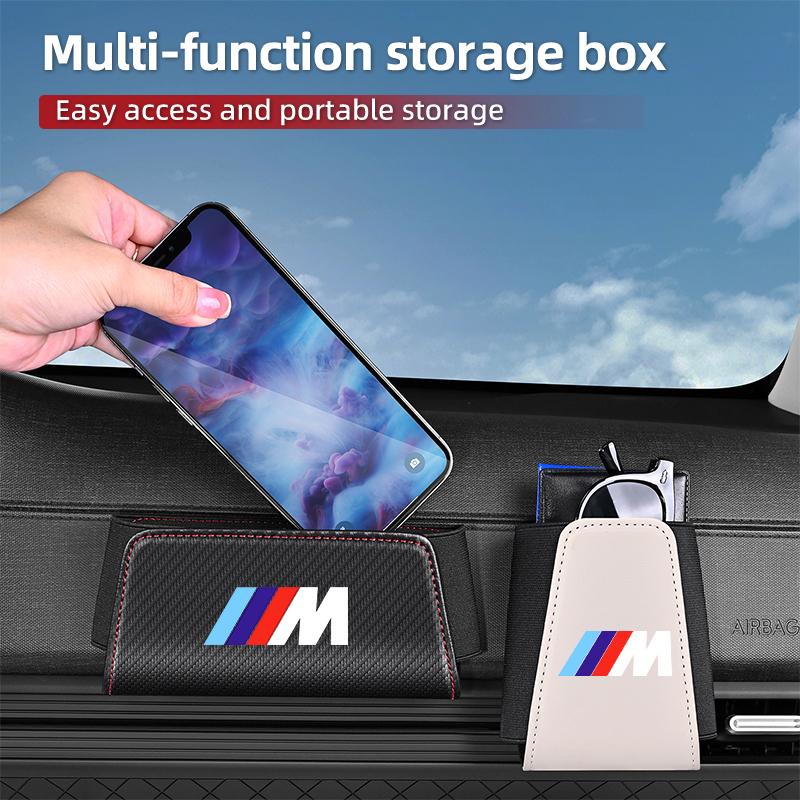 BBYX8 New 2025 Car Phone Organizer Key Storage Bag Sunglasses Stowing Tidying For BMW M Performance 1 2 3 4 5 7 Series X1 X2 X3 X4 X5
