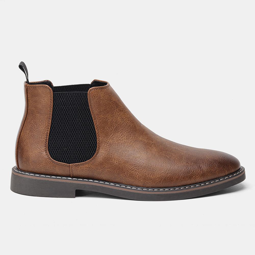 Chelsea Boots Men Brand 2026 Casual Comfortable Retro Fashion Boots Leather