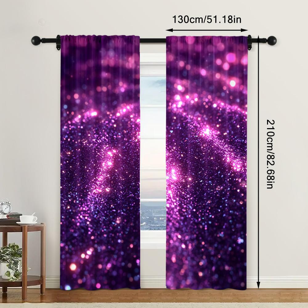 2pc,  Party Curtains Pink Abstract Star Machine Washable Polyester,Without Electricity Wall Decor Applies to Holiday Parties