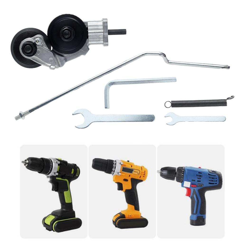 Electric Drill Shearing Machine Professional Electric Drill Plate Cutter with Wrench Safe Metal Nibbler Drill Attachment
