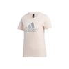 Large Shiny Logo Short Sleeve T-Shirt Women Tops Pink GK8721