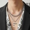 INS Cross Pendant Titanium Steel Women's High Street Cuban Link Chain