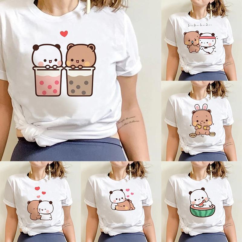 ZX TEE Bubu Dudu T-shirt Women's Kawaii Cartoon Y2k Punk Fun T-shirt Street Clothing Harajuku Anime Round Neck T-shirt Women's Clothing