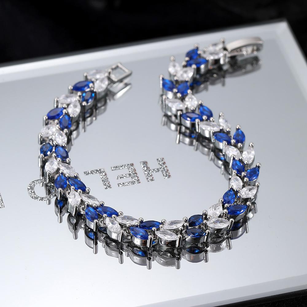 Popular Heavy Industry Horse Eye Stone Bracelet Women'S Light Luxury Full Of Diamonds Crystal Zircon Jewelry