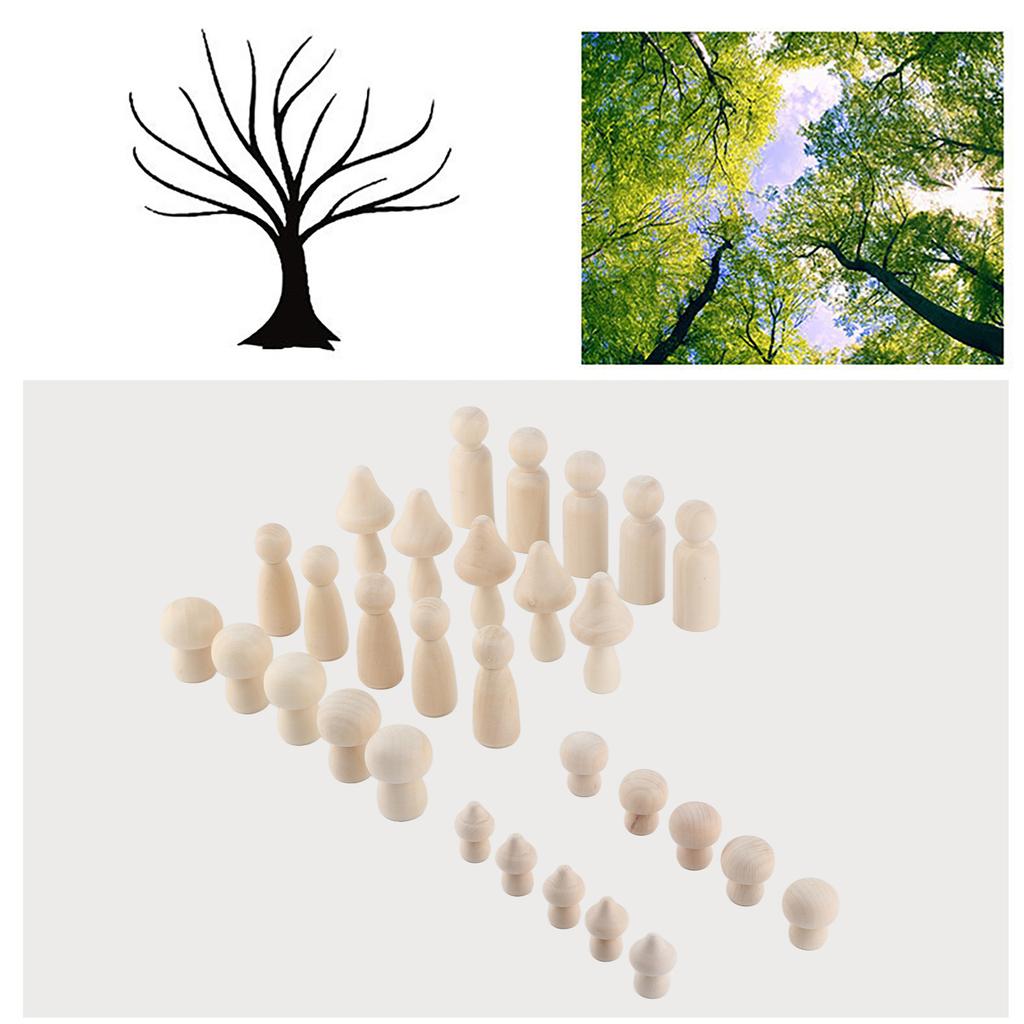 Mini DIY Wood Mushroom Crafts Unpainted Crafts Unfinished Wooden Mushroom